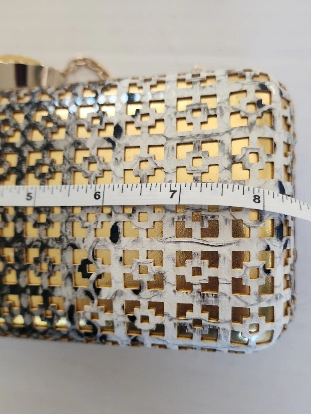 RARE Elegant Galian Gold and Black Cylinder Barrel Shoulder Clutch Evening  Bag